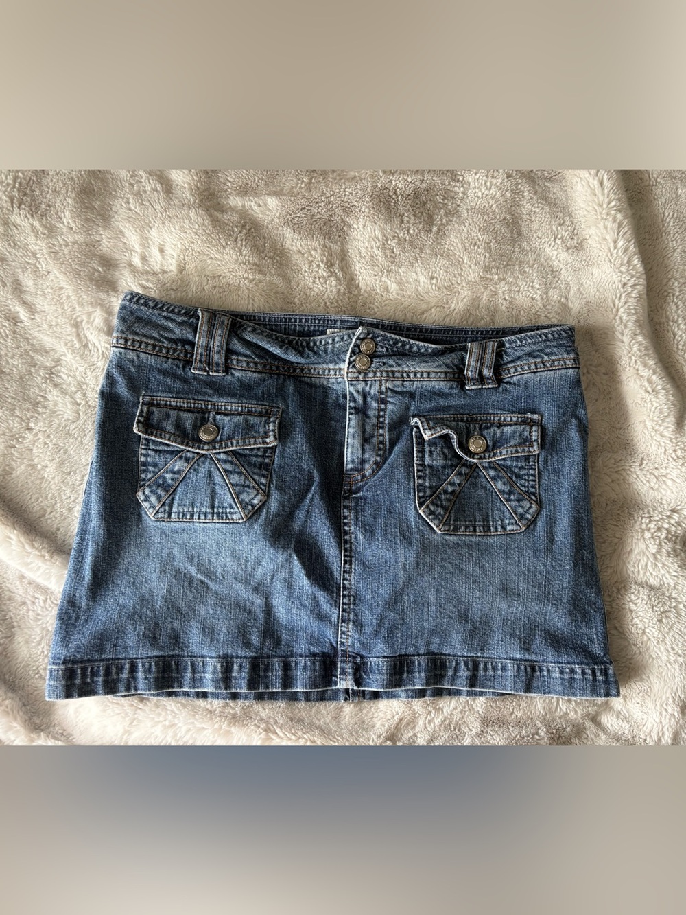 Vintage Old Navy Ultra Low Waist Denim Mini Skort